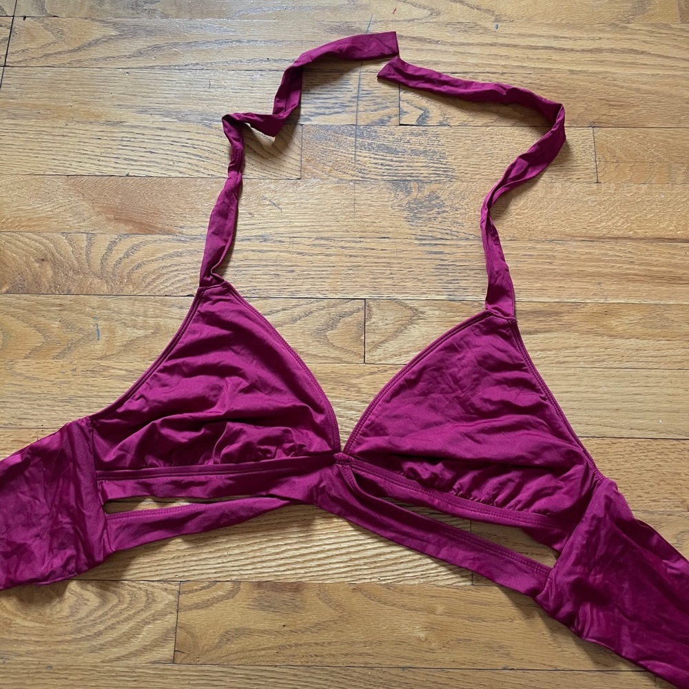 Maroon/Pink Halter Bikini top
